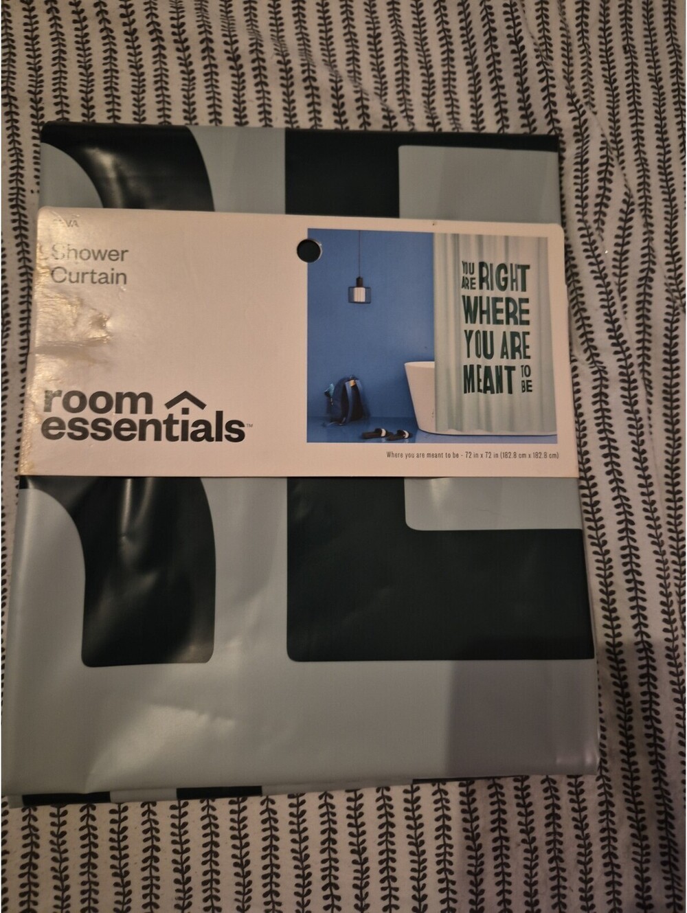 New "You're Right Where You Are Meant To Be" 72X72 Peva Green Shower Curtain